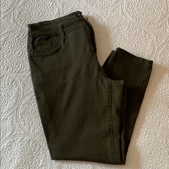 Dark Green Cropped Skinny Jeans - Picture 1 of 4